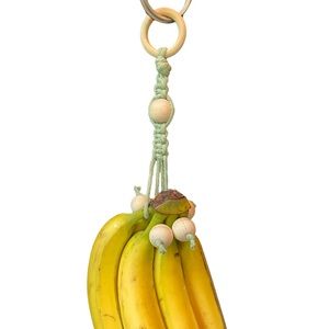 HANDMADE Green Macrame Banana Holder